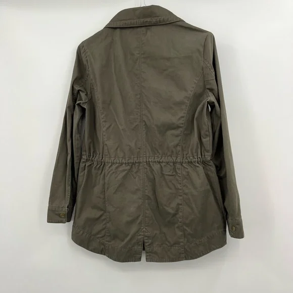 Army Green Fall Zip Up Jacket - Picture 4 of 8